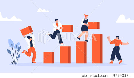 Business team work together, build growth graph Business team work together, build growth graph 97790323