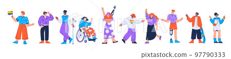 Diverse people with disabilities, lgbt persons Diverse people with disabilities, lgbt persons 97790333