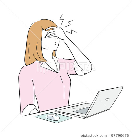 A woman whose eyes are tired from desk work A woman whose eyes are tired from desk work 97790676