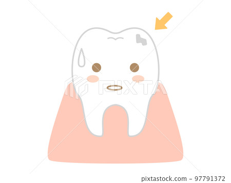 想像蛀牙的插圖 97791372