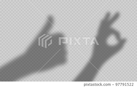 Hands shadows with thumb up and ok sign 97791522
