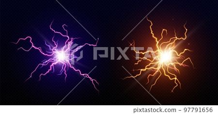 Lightning balls, circle electric energy bolt Lightning balls, circle electric energy bolt 97791656