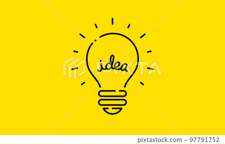 燈泡想法靈感圖標 燈泡想法靈感圖標 97791752