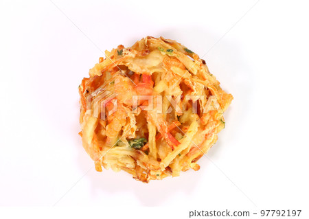 Kakiage tempura on white background 97792197
