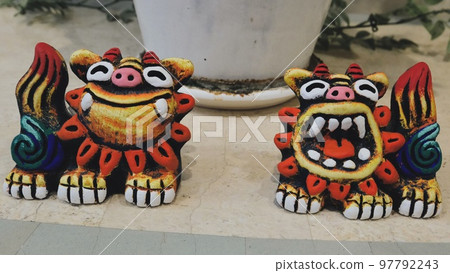 Shisa placed in a hotel in Okinawa Shisa placed in a hotel in Okinawa 97792243