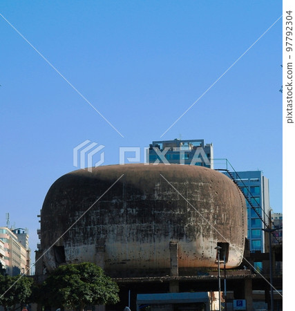 Exterior view to old cinema, Beirut, Lebanon Exterior view to old cinema, Beirut, Lebanon 97792304