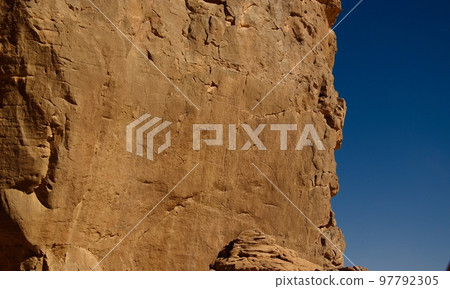 Cow - Cave paintings and petroglyphs at Boumediene ,Tassili nAjjer national park, Algeria Cow - Cave paintings and petroglyphs at Boumediene ,Tassili nAjjer national park, Algeria 97792305