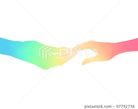 Family image-Men's hands holding women's hands (watercolor) 97792736