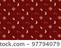 boxes with gifts on a red background . 97794079
