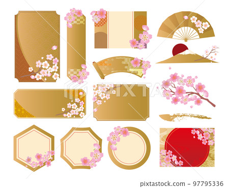 櫻花春天花瓣框架框架 櫻花春天花瓣框架框架 97795336