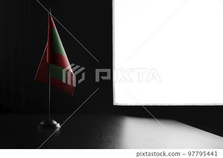 Small national flag of the Maldives on a black background 97795441