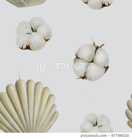 Cotton and candles watercolor seamless pattern. Hand drawn clipart isolated on white background. Holiday winter print. For wedding invitation, textile, scrapbooking, card, invitation, tags, printing Cotton and candles watercolor seamless pattern. Hand drawn clipart isolated on white background. Holiday winter print. For wedding invitation, textile, scrapbooking, card, invitation, tags, printing 97796028