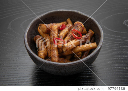 Edible wild burdock marinated in soy sauce 97796186