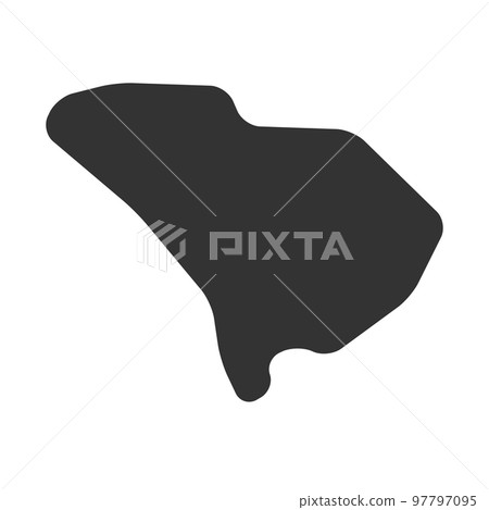 South Carolina state of United States of America, USA. Simplified thick black silhouette map with rounded corners. Simple flat vector illustration 97797095