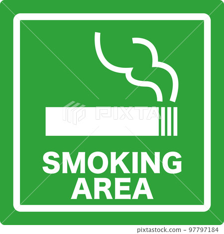 吸煙區簡單綠色插畫 97797184