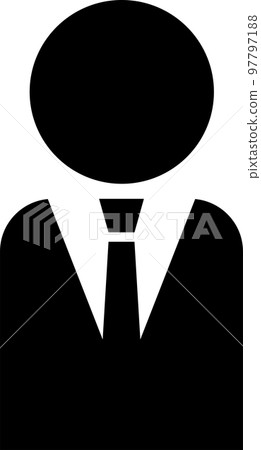 A simple monochrome illustration of a person in a suit A simple monochrome illustration of a person in a suit 97797188