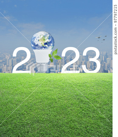Happy new year 2023 ecology saving power and energy concept, Elements of this image furnished by NASA 97797215