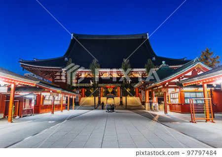 Tokyo Sensoji Temple night view Tokyo Sensoji Temple night view 97797484