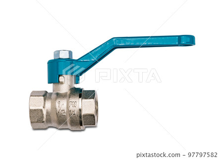 Water ball valve on white background. 97797582