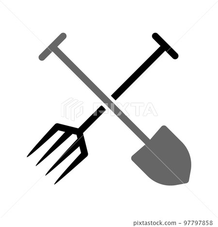 Illustration Vector Graphic of Shovel and Fork Icon Illustration Vector Graphic of Shovel and Fork Icon 97797858