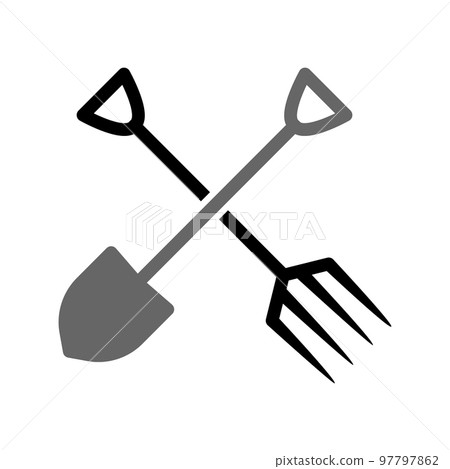 Illustration Vector Graphic of Shovel and Fork Icon Illustration Vector Graphic of Shovel and Fork Icon 97797862