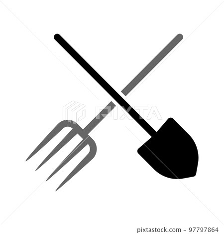 Illustration Vector Graphic of Shovel and Fork Icon Illustration Vector Graphic of Shovel and Fork Icon 97797864