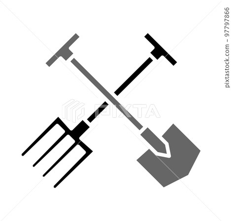 Illustration Vector Graphic of Shovel and Fork Icon Illustration Vector Graphic of Shovel and Fork Icon 97797866