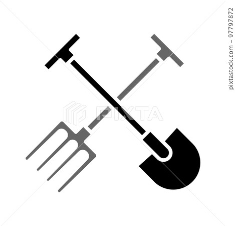 Illustration Vector Graphic of Shovel and Fork Icon Illustration Vector Graphic of Shovel and Fork Icon 97797872