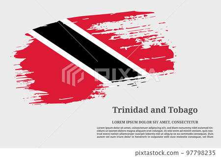 Trinidad and Tobago flag grunge brush and poster, vector 97798235