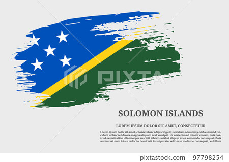 Solomon Islands flag grunge brush and poster, vector Solomon Islands flag grunge brush and poster, vector 97798254