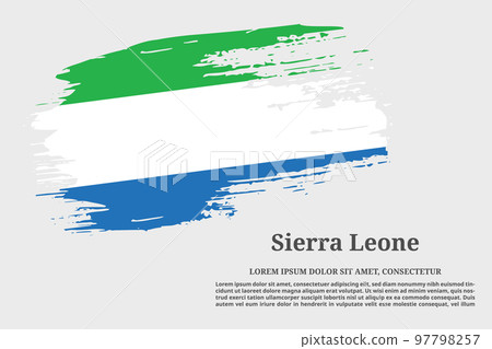 Sierra Leone flag grunge brush and poster, vector - Stock Illustration ...