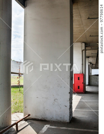 Parking under the building. Parking under the building. 97798614