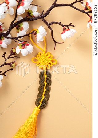 中國新年 過年 梅花 紅包 裝飾 背景 Chines new year background 新年 97798658