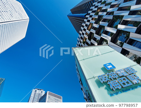 Osaka Kita Osaka Umeda Twin Towers and Hanshin Railway Umeda Station 97798957