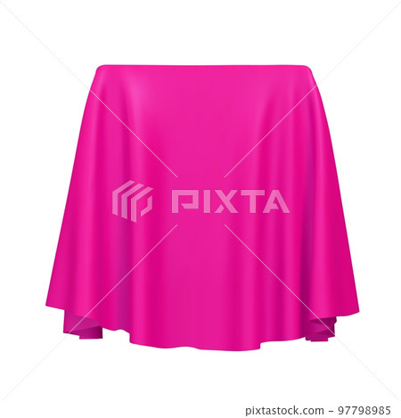 Pink fabric covering a cube or rectangular shape 97798985