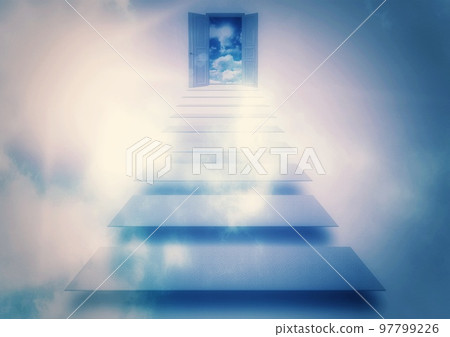 3d illustration of stairway to heaven 3d illustration of stairway to heaven 97799226