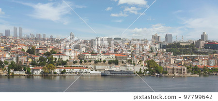 City view from Yavuz Sultan Selim Mosque courtyard overlooking Golden Horn, Istanbul, Turkey City view from Yavuz Sultan Selim Mosque courtyard overlooking Golden Horn, Istanbul, Turkey 97799642