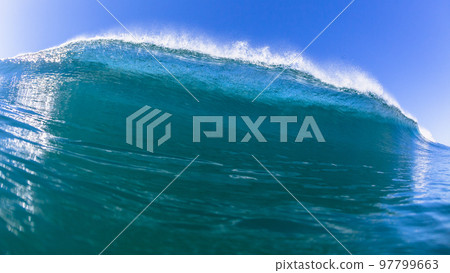 Wave Swimming Blue  Water Close Up Encounter 97799663