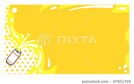 啤酒和泡沫從一罐啤酒插圖素材中飛濺 97801709