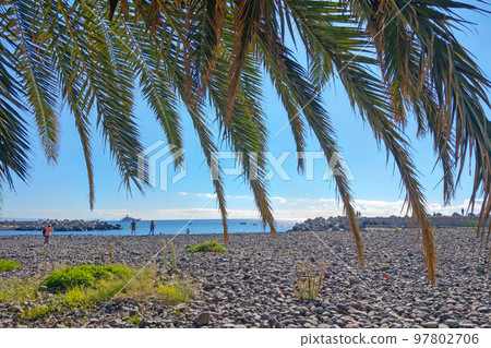 Rocky coast of Madeira island. Rest on the sea. 97802706