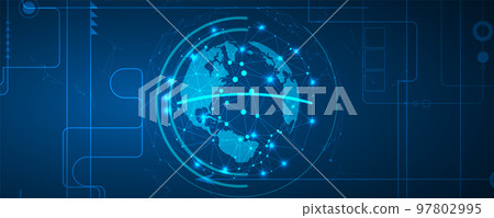 Technology data background, idea of global business solution 97802995