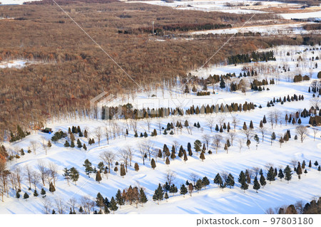 Snow scene over Chitose in winter 97803180
