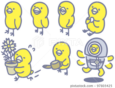 Chick character material whole body pose Chick character material whole body pose 97803425