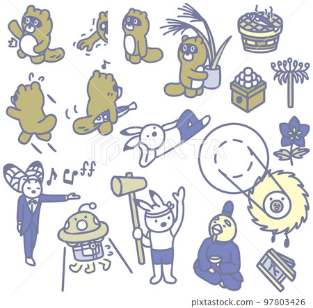 浣熊角色素材動物賞月 浣熊角色素材動物賞月 97803426