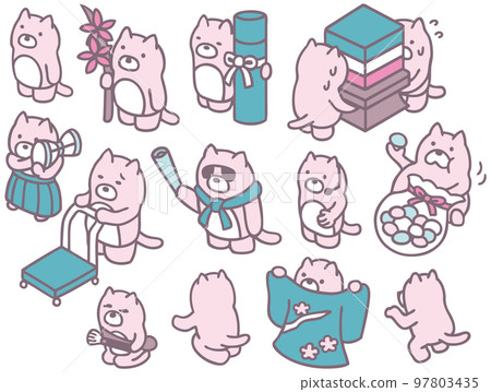 Cat, character material, Hinamatsuri image, Hishimochi, Hina Arare 97803435