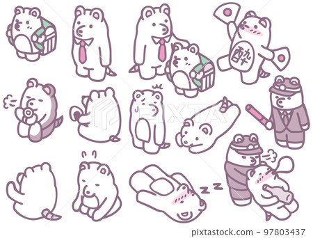 老鼠人物素材親子醉酒表情 97803437