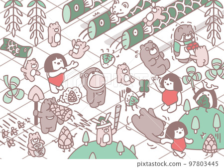 五月金太郎熊初夏兒童節形象 97803445