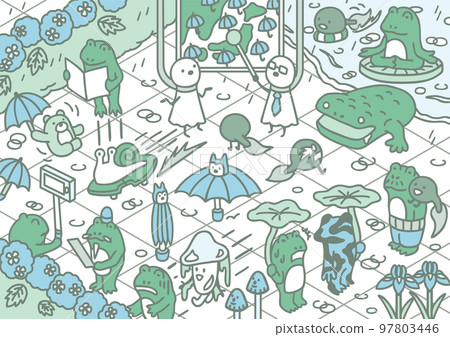 六月蛙雨季 Teruteru bozu 繡球花的形象 97803446