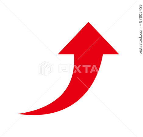 Arrow rising to the right red 97803459