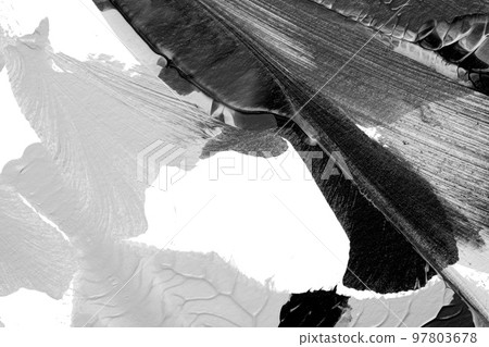 black white abstract acrylic painting color texture on white paper background by using rorschach inkblot method 97803678